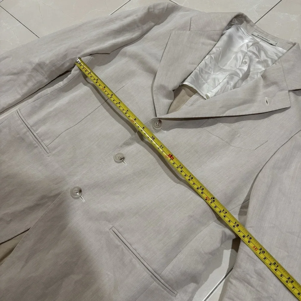 Suit Supply Tessuti Di Sondrio Havana Washed Linen Cotton Blazer Mens 40 Slim
